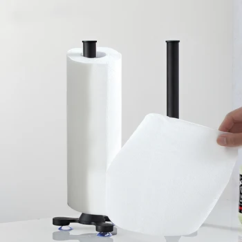 Держатель рулона бумажных полотенец для отрыва одной рукой Съемная вертикальная подставка для салфеток Компактные держатели бумажных полотенец для кухни-столовой