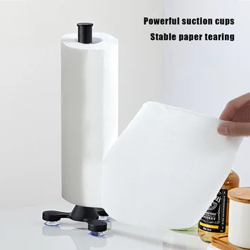 Держатель рулона бумажных полотенец для отрыва одной рукой Съемная вертикальная подставка для салфеток Компактные держатели бумажных полотенец для кухни-столовой Изображение 2