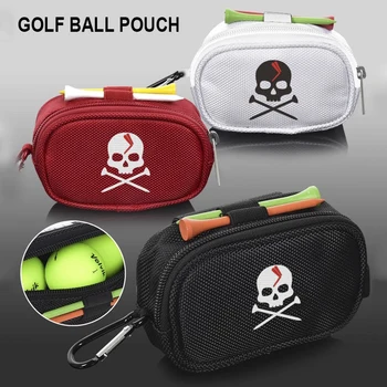 Держатель сумки для мячей для мини-гольфа, переносная сумка для гольфа с черепом, Клатч, Поясная сумка с карабином на молнии, спортивные принадлежности