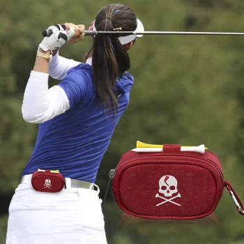 Держатель сумки для мячей для мини-гольфа, переносная сумка для гольфа с черепом, Клатч, Поясная сумка с карабином на молнии, спортивные принадлежности Изображение 2
