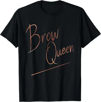 Для мужчин и женщин Черная футболка с коротким рукавом Brow Queen Ombre Handwriting - подарок визажиста