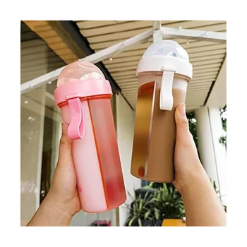 Дорогие онлайн-двойные стаканчики для питья знаменитостей, милые уличные соломенные стаканчики для девочек и студентов с ручками, портативные Изображение 2