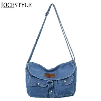 Женская джинсовая сумка-мессенджер с несколькими карманами, ретро-сумка-хобо, вместительная джинсовая сумка с регулируемым ремешком для путешествий и работы
