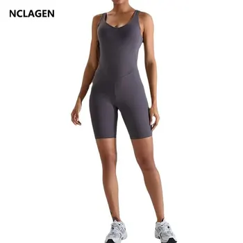 Женский комбинезон NCLAGEN, новый быстросохнущий, подтягивающий бедра, цельный костюм для йоги, боди для занятий спортом на открытом воздухе, костюм для фитнеса