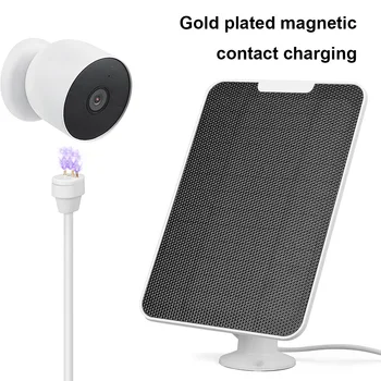 Камера наблюдения мощностью 4 Вт и 5 В Солнечная панель для Google Nest Cam Наружная камера домашней безопасности Водонепроницаемое зарядное устройство для солнечных батарей