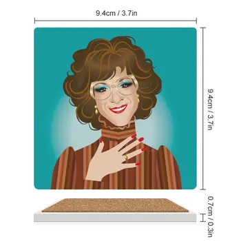 Керамические подставки Dorothy Michaels (квадратные) Набор ковриков для чашек, милая чашка для чая, милые подставки Изображение 2