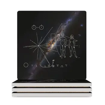 Керамические подставки для кружек Pioneer 10, Pioneer plaque и Milky Way galaxy (квадратные), набор противоскользящих подставок для кружек