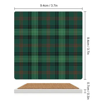 Керамические подставки для напитков Clan Ross Hunting Tartan (квадратные), изготовленные на заказ, подставки для объемных подстаканников Изображение 2