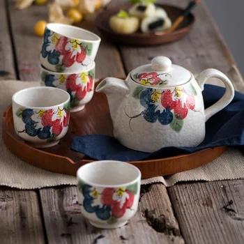 Керамический чайник чайная чашка ручная роспись подглазурный чайник японский чайный сервиз набор чашек чайный сервиз чашка кунг-фу чайная чашка