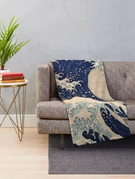 Классический японский Настенный гобелен Great Wave off Kanagawa от Hokusai Традиционная версия HD Высококачественного пледа Изображение 2