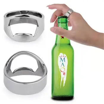 Кольцо для открывания бутылок на палец 22 мм Легко носить с собой, без сбоев, простое в использовании, гладкое Кольцо для открывания бутылок из кухонных принадлежностей для бара Изображение 2