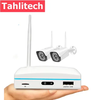 Комплект 2-канального мини-видеорегистратора Tahlitech с 3-мегапиксельной уличной камерой Wi-Fi, система беспроводной камеры безопасности Поддерживает распознавание лиц с помощью искусственного интеллекта и двустороннее аудио Изображение 2