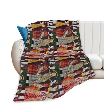 Король Генрих 8-й и шесть Его жен набрасывают одеяла для путешествий, легкие предметы первой необходимости в комнате общежития, роскошное утепленное одеяло Изображение 2