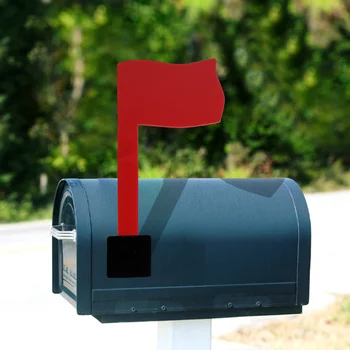 Красный флаг почтового ящика Пластиковый Флаг почтового ящика Замена флага почтового двора Водонепроницаемый баннер почтового ящика Универсальный флаг почтового ящика Изображение 2
