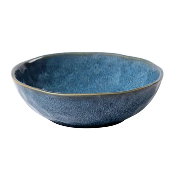 Креативная нерегулярная чаша Персонализированная керамическая Салатница Поднос для макарон тарелка для супа набор лапши Европейская темно-синяя чаша для зяблика Изображение 2