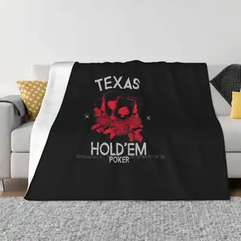 Креативный дизайн Texas Hold'Em Удобное теплое фланелевое одеяло Идея азартных игр в казино Фишки для покера Poker Face Игра в покер Покер