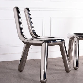 Кресло из стекловолоконной изогнутой трубы, современное минималистичное легкое роскошное кресло, творческая личность, художественная модель специальной формы curve chair Изображение 2