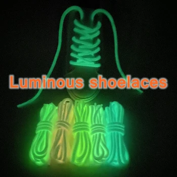 Круглые светящиеся шнурки для обуви, светящиеся в темноте, Цветные флуоресцентные шнурки для обуви, спортивные Холщовые шнурки для обуви, шнурки для обуви для взрослых и детей.
