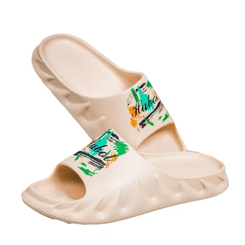Летние тапочки для ног, мужские повседневные модные спортивные сандалии на толстой подошве, модная пляжная обувь с персонализированной горкой в одно слово.