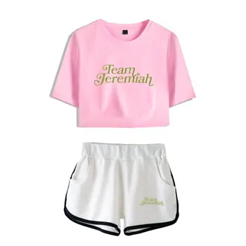 Летом I Turned Pretty merch team jeremiah-облегающие укороченные комплекты, обнажающие живот, короткие футболки, спортивные комплекты, уличная одежда, брюки, женские