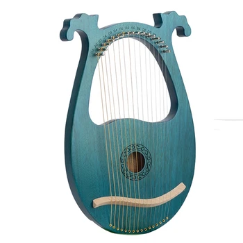 Лира арфа 16 струн Деревянный музыкальный инструмент Струнный инструмент с гаечным ключом Запасные струны