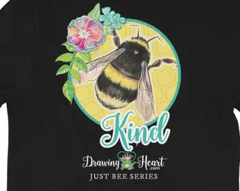 Любовь-сердце всего-Bee Kind-Футболка унисекс с коротким рукавом от Drawing on my Heart -серия Just Bee