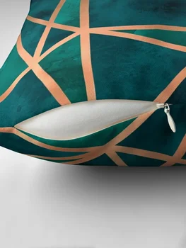 Медно-Изумрудный Геометрический Дизайн, Наволочка для Подушки, Наволочки для сна, декоративные подушки для гостиной Изображение 2