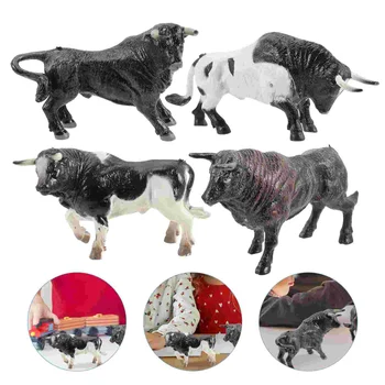Миниатюрные украшения для коров, модели коров в стиле бонсай, настольные мини-фигурки коров, статуэтка, мини-модель коровы, пластиковая модель коровы, игрушечные украшения