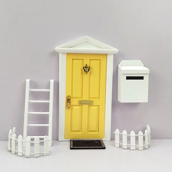 Миниатюрный деревянный почтовый ящик в масштабе 1: 12, Аксессуар для украшения дома с крышкой, подарок для детей, белый Изображение 2
