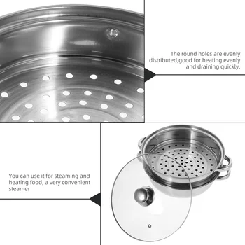 Многослойные кастрюли для приготовления пищи из нержавеющей стали, кастрюля для приготовления супа, посуда для приготовления пищи, кухонные инструменты для индукционной плиты Изображение 2