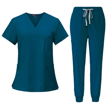 Многоцветная Унисекс с короткими рукавами, униформа аптечной медсестры, Рабочая одежда больничного врача, Униформа для хирургии полости рта, Комплекты медицинских скрабов