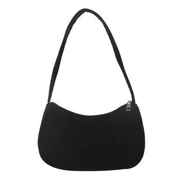 Модные винтажные женские сумки, вельветовая сумка подмышками, повседневные женские сумки через плечо, однотонная женская сумочка на молнии, клатч