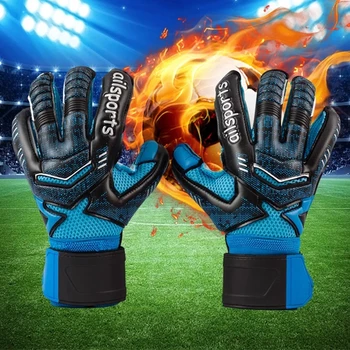 Мужские детские вратарские перчатки из латекса толщиной 4 мм, спортивные футбольные перчатки для вратаря, 5 пальцев, Съемная защита