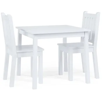 Набор из деревянного квадратного стола и 2 стульев Daylight Kids, белый, для детей от 3 лет