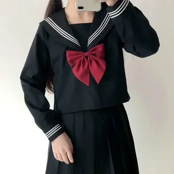 Наборы для ухода за кожей Костюм черный японский S-2XL мультфильм матрос униформа костюм темно-синий школьный базовый женский для девочек