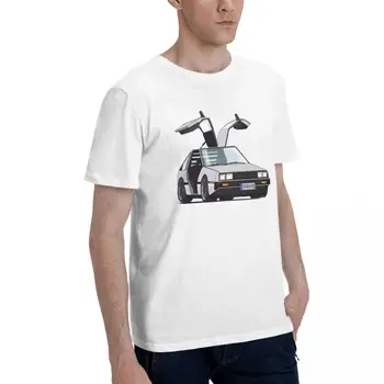 Назад в будущее, Ретро-футболка Delorean Cars, хлопковые футболки высокого качества, Индивидуальные футболки для мужчин, Подарок для женщин Изображение 2