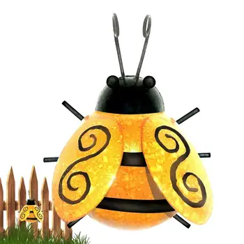 Настенное Искусство Пчела 3D Жук Настенное Искусство Металлический Декор Прочные Непромокаемые Яркие Садовые Украшения Для Гостиной Спальни Настенный Цветочный Горшок