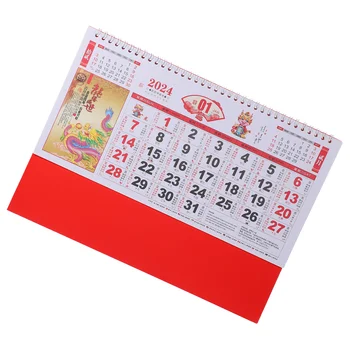 Настенный Ежемесячный Традиционный Календарь Подвесной Календарь в Китайском стиле Бытовой Настенный Календарь Офисный Аксессуар Изображение 2