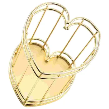 Настольный контейнер для ручек в форме сердца, металлическая подставка для кистей для макияжа, держатель для ручек в скандинавском стиле Изображение 2
