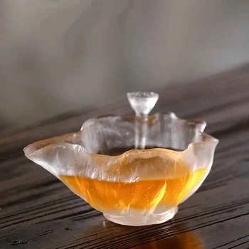 Новая Креативная Чайная Чашка Lotus Tea Cup Master Cup Замороженное Жженое Стекло Fair Cup Текстура Японского Стеклянного Чая Sea Sub-tea Set Чайный Набор Кунг-Фу