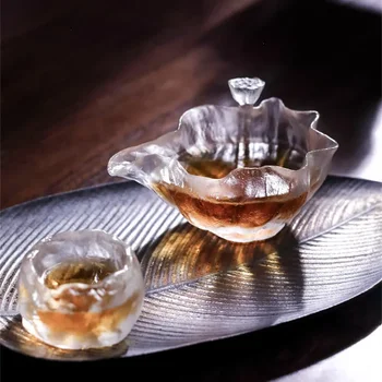 Новая Креативная Чайная Чашка Lotus Tea Cup Master Cup Замороженное Жженое Стекло Fair Cup Текстура Японского Стеклянного Чая Sea Sub-tea Set Чайный Набор Кунг-Фу Изображение 2