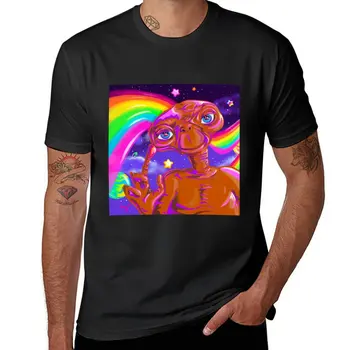 Новая футболка Rainbow E.T. на заказ, футболки больших размеров, футболки оверсайз, футболки с короткими тренировочными рубашками для мужчин