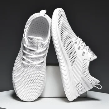 Новинка 2022 года, Белые Мужские Кроссовки, Высококачественная Обувь Для Мужчин, Сетчатые Дышащие Летние Повседневные прогулочные кроссовки Tenis Zapatillas Hombre