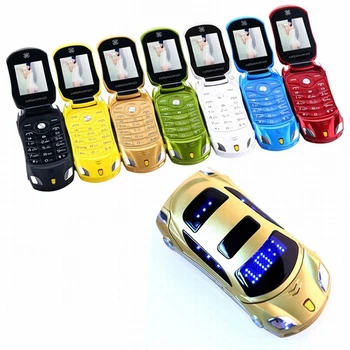 Новый Newmind Car Shape Flip Маленький Детский Мобильный Телефон MP3 MP4 FM-Радио SMS MMS Камера Фонарик С Двумя SIM-картами Мини-Мобильный Телефон