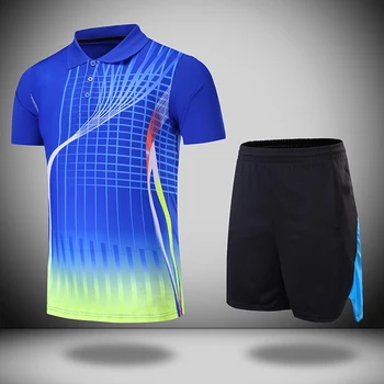 Одежда для настольного тенниса с бесплатным принтом для женщин/мужчин, наборы для бадминтона, комплекты для настольного тенниса, рубашка + шорты для бадминтона 210