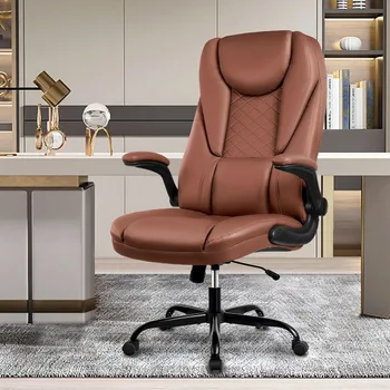 Офисное кресло Guessky, кресло для руководителей, большое и высокое офисное кресло, эргономичное кожаное кресло с регулируемыми откидывающимися подлокотниками