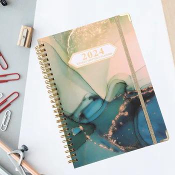 Офисный декор Планировщик на Новый год, студенческий блокнот, расписание, записная книжка, Повестка дня на 2024 год, Ежемесячное академическое планирование