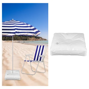 Пляжный зонт, песок, защита от солнца, сумка для воды, вес флага, ветрозащитный баннер, основа для инъекций, белый держатель для зонта, большой Изображение 2