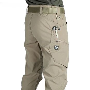 Повседневные водонепроницаемые брюки на открытом воздухе, мужские камуфляжные тактические брюки-карго, широкие штаны для бега трусцой, свободные брюки в стиле милитари с большим карманом