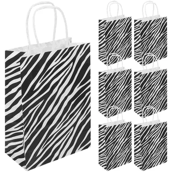 Подарочный пакет для вечеринок Пакеты с ручками небольшого размера из подарочной бумаги Zebra для подарков